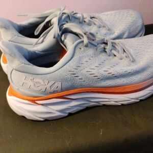 Hoka Women's Light Blue and Orange Athletic Shoes